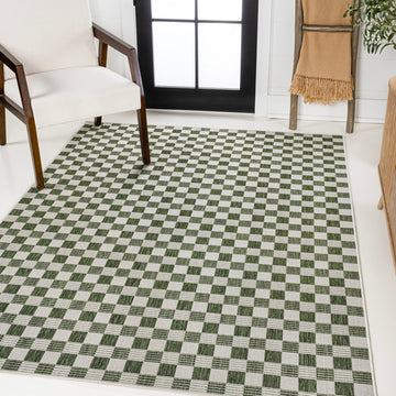 Aimee Traditional Cottage Checkerboard Indoor/Outdoor Area Rug